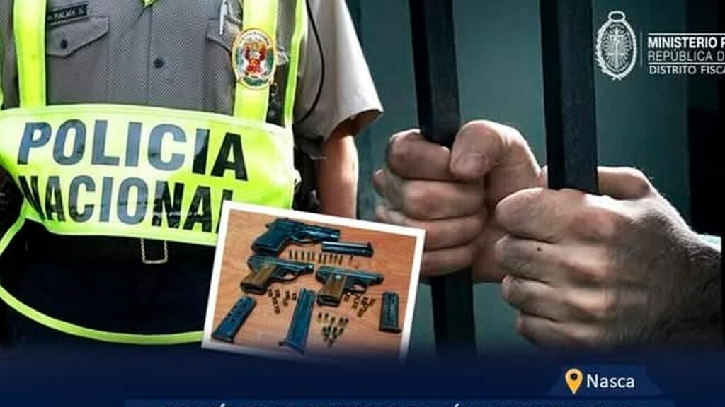 Policía en Nasca enfrenta prisión preventiva por tenencia ilegal de armas